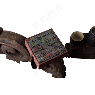 灰色立体包装木盒元素