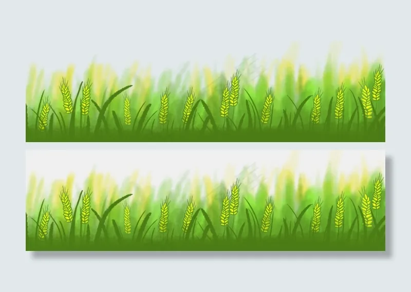 手绘卡通绿色小清新草地(1500X422(DPI:300))psd模版下载