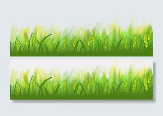 手绘卡通绿色小清新草地