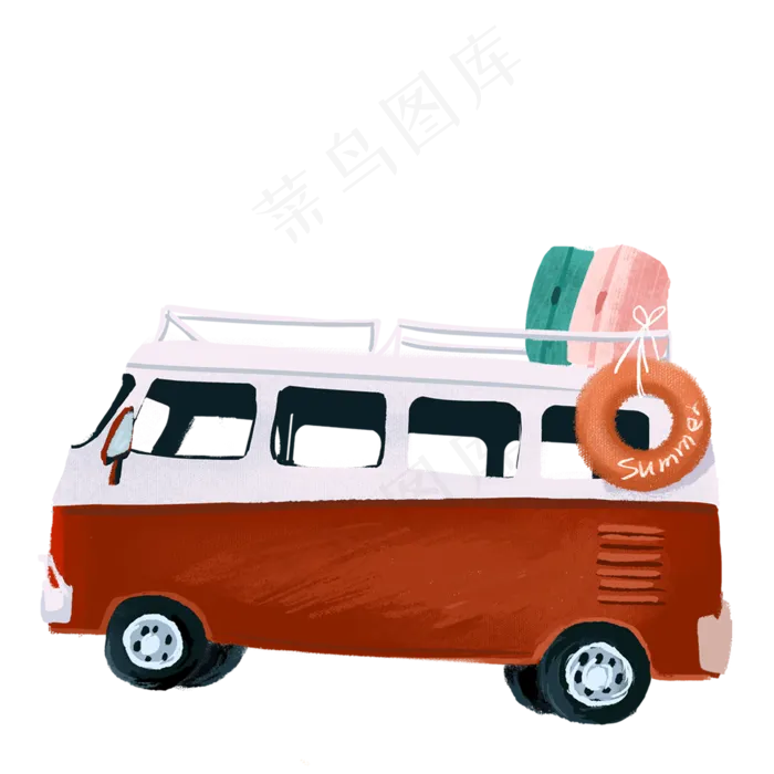 一辆红色的大巴车(2000X2000(DPI:300))psd模版下载
