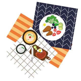 餐桌早午餐ins风,免抠元素