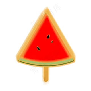 清凉夏日水彩西瓜