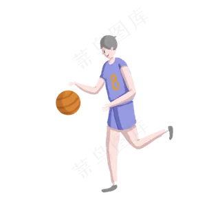 打篮球的小男孩PNG