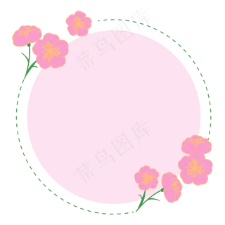 唯美樱花粉色圆形半透明边框 唯美樱花粉色圆形半透明边框