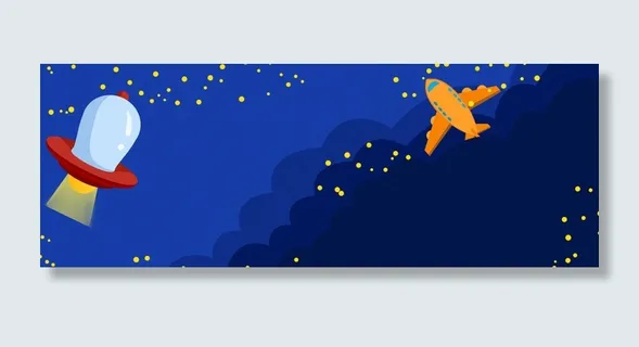 科技感卡通星空banner