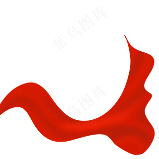 手绘红色飘带展板