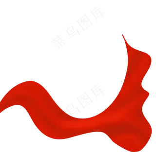 手绘红色飘带展板