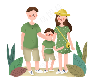 全家人一起旅行度假暑假旅游