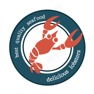 矢量图龙虾标签免抠图