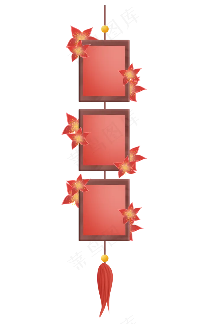 中国风花朵优惠券边框(2000X3135(DPI:299))psd模版下载