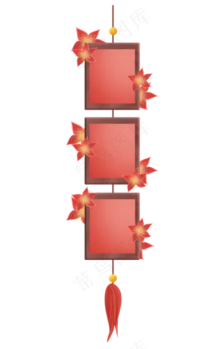 中国风花朵优惠券边框