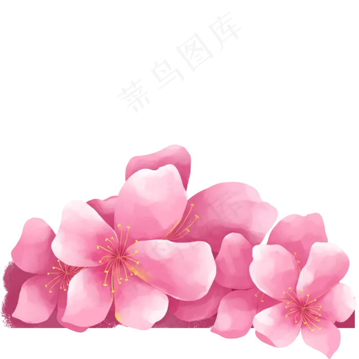 一堆粉红色花朵免抠图,免抠元素(2000*2000px)psd模版下载