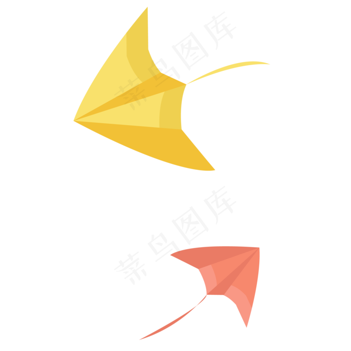 2个扁平风格的风筝,免抠元素(2000*2000px)ai矢量模版下载