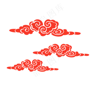 手绘中国风红色云纹免扣素材手绘中国风红色云纹免扣素材