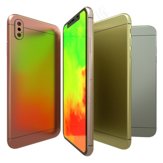 手机四个组合立体科技大屏金属金