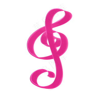 紫色创意音符丝带漂浮手绘元素,免抠元素