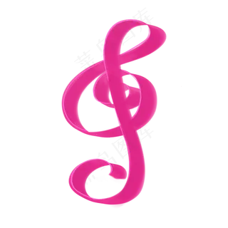 紫色创意音符丝带漂浮手绘元素,免抠元素