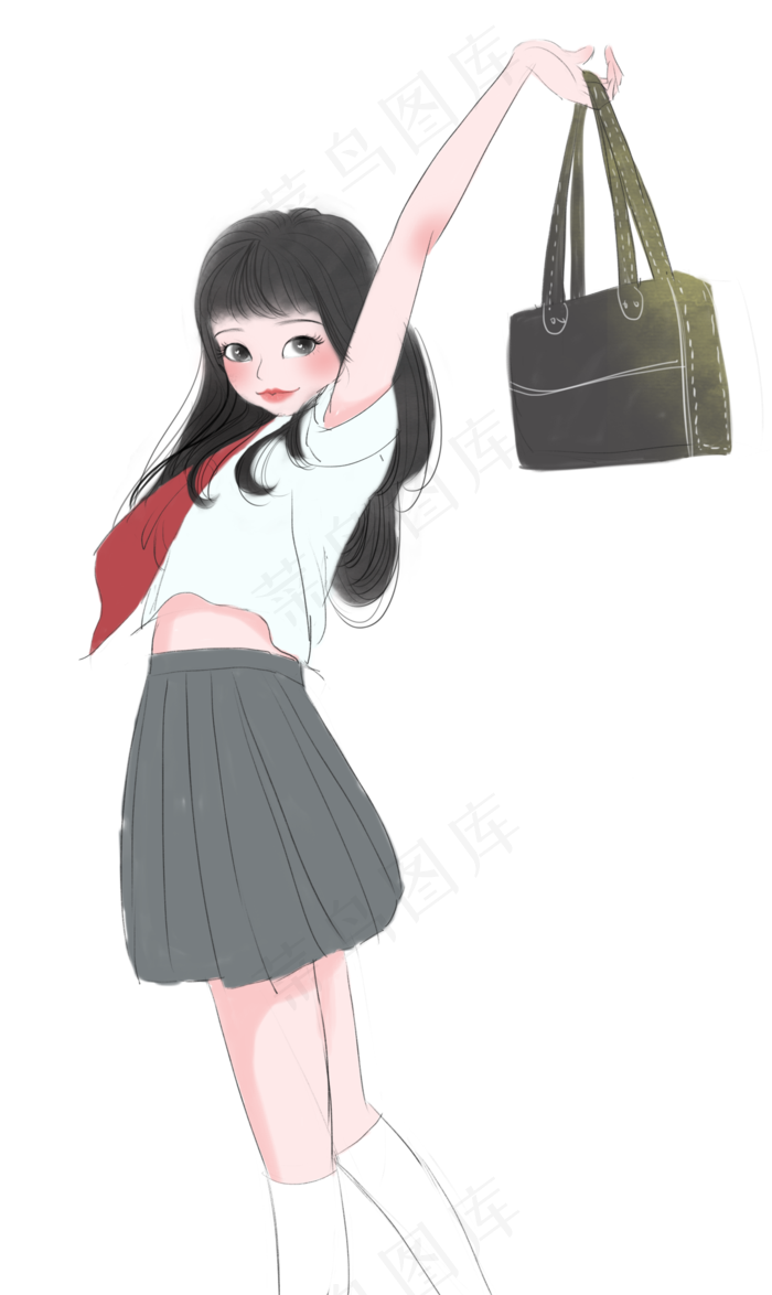 女孩拿包