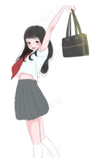 女孩拿包