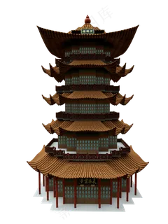 湖南长沙黄鹤楼模型,免抠元素