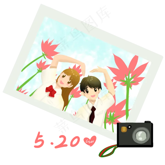 情侣照片(3000X3000(DPI:300))psd模版下载