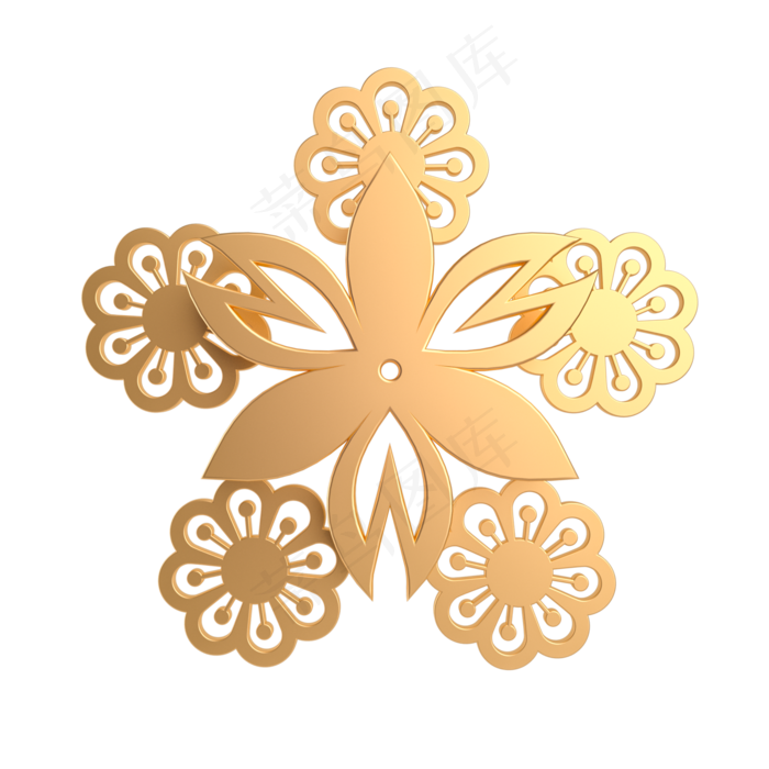 金属质感花(2000X2000(DPI:300))psd模版下载