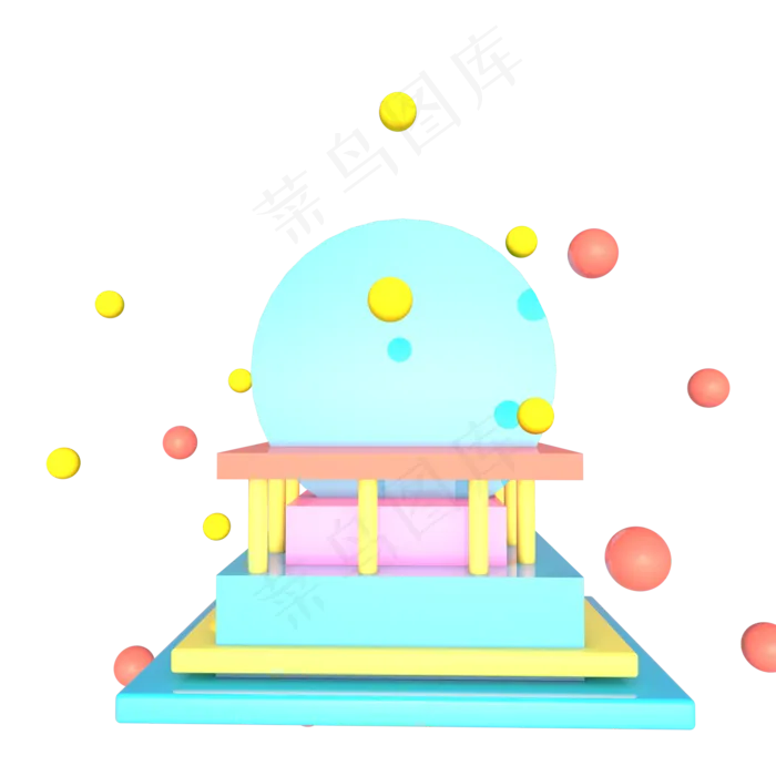 唯美糖果色C4D展台(2000*2000px 300 dpi )