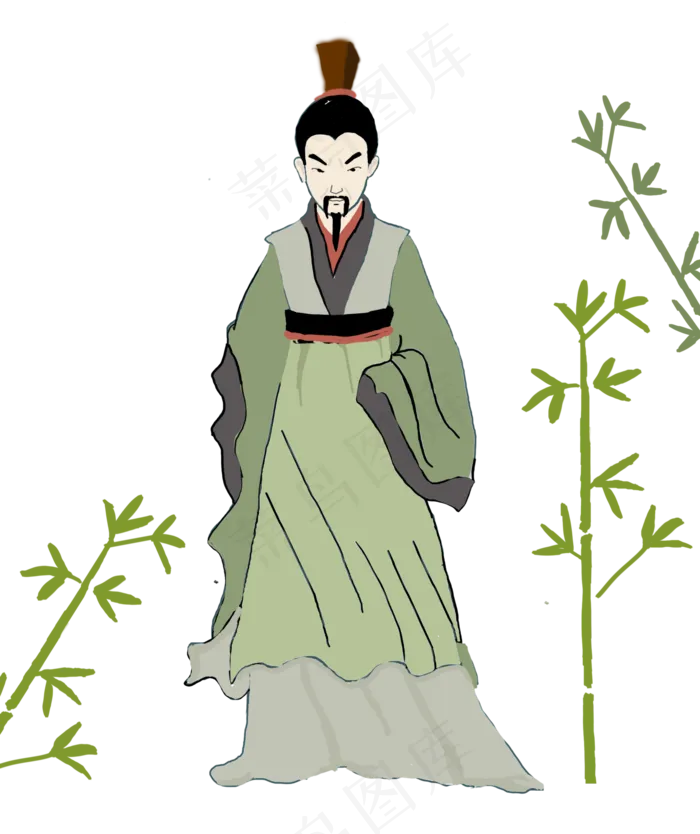 端午节人物屈原竹子(2000X2384(DPI:300))psd模版下载