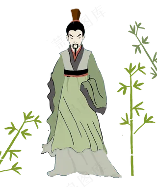 端午节人物屈原竹子