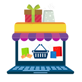 超市网上购物电商矢量,免抠元素