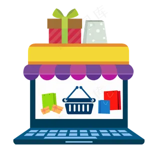 超市网上购物电商矢量,免抠元素