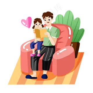 父亲节看书父女