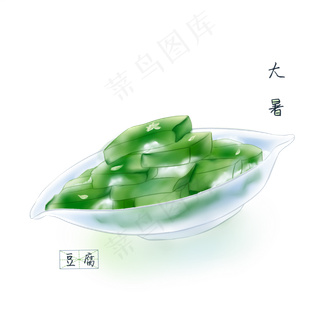大暑节气夏日美食蔬菜豆腐,免抠元素