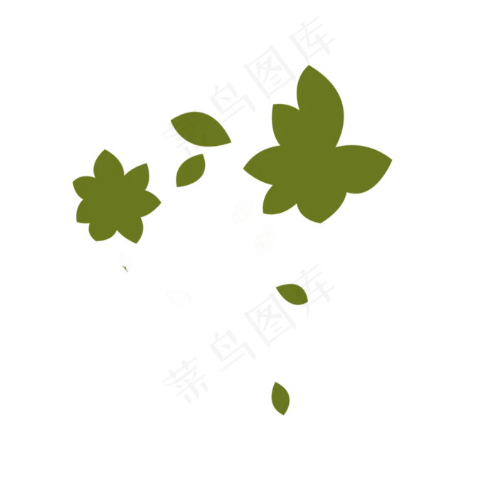 卡通树叶PNG下载(2000X2000(DPI:300))psd模版下载
