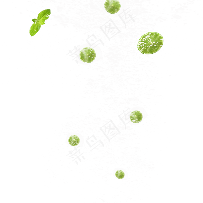 冰块包裹绿叶元素,免抠元素(2000*2000px 300 dpi )psd模版下载