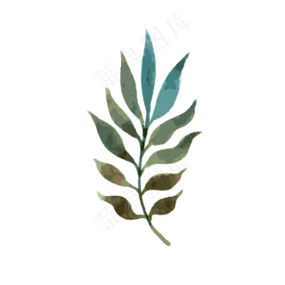 水墨风叶子矢量素材