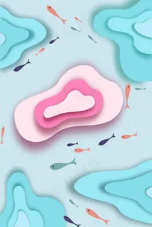 剪纸风微立体小鱼