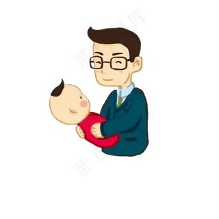 父亲节深上班族PNG