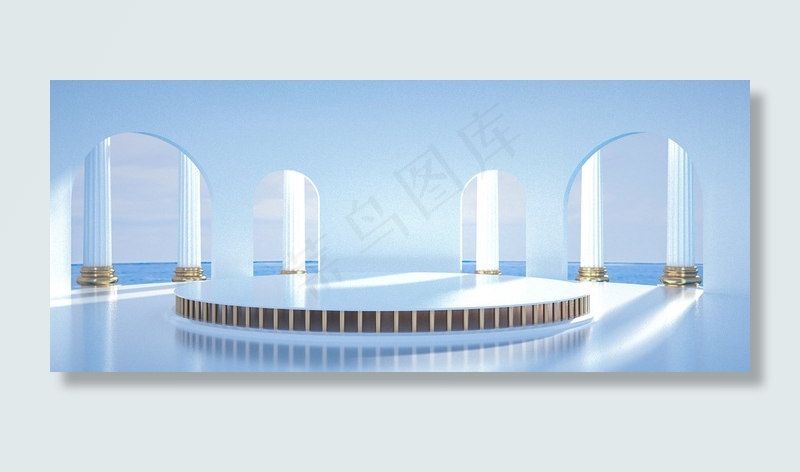 C4D电商618宫殿背景