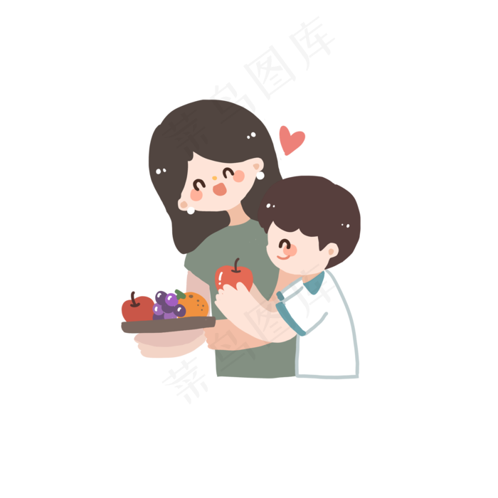 高考加油可爱卡通手绘母亲的关爱