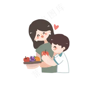 高考加油可爱卡通手绘母亲的关爱