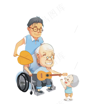 免抠卡通手绘父亲节