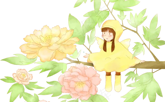 牡丹花女孩(2000X1236(DPI:300))psd模版下载