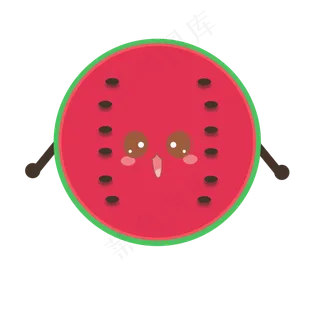 手绘可爱切开的西瓜