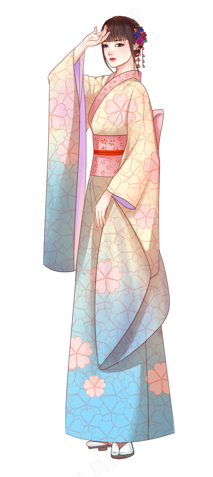 日系和风仕女图(1445X3232(DPI:300))psd模版下载
