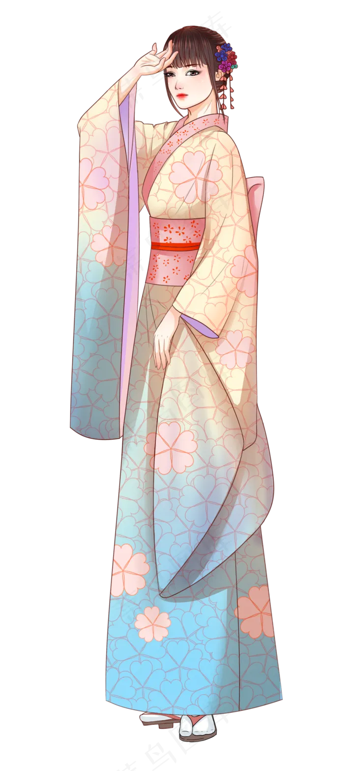 日系和风仕女图(1445X3232(DPI:300))psd模版下载