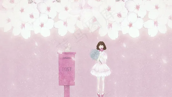 风色系花季樱花节少女插图