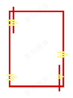 元宵节创意红色手绘边框,免抠元素