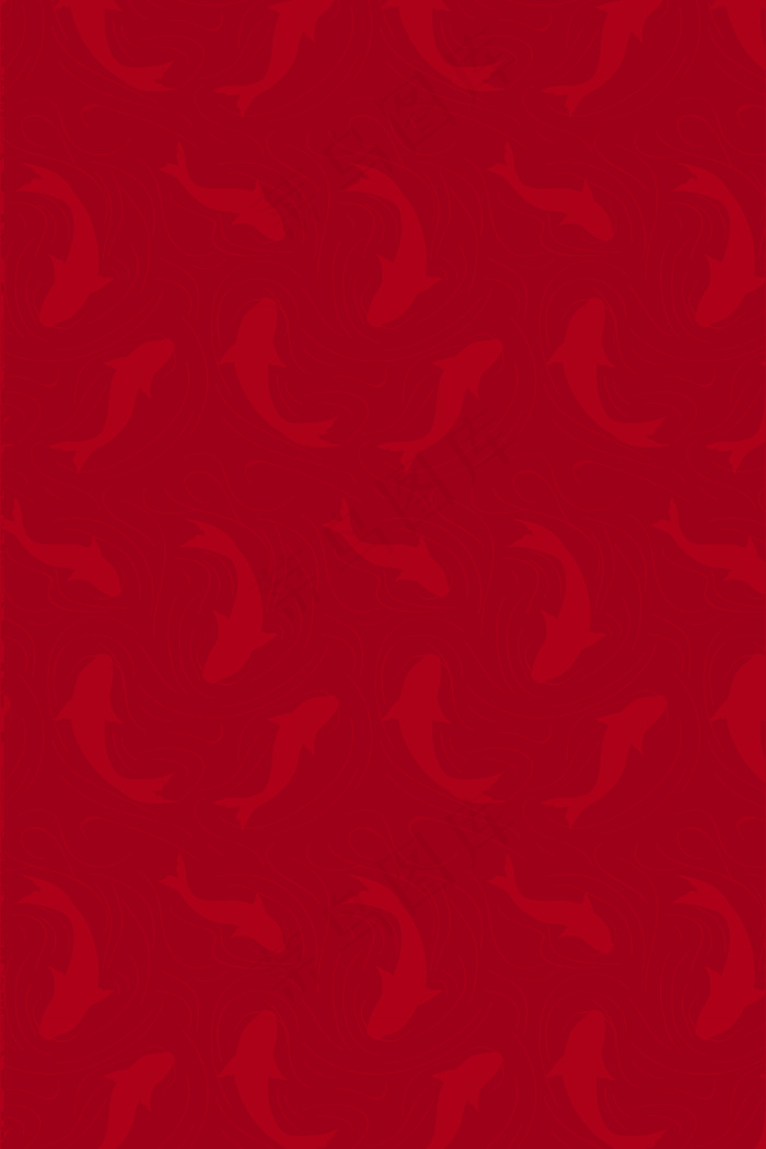 红色中国锦鲤暗纹背景