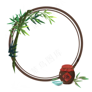 端午节竹子雄黄酒组合边框